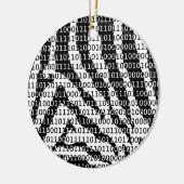 Binaire code zwart-wit Zebra Keramisch Ornament (Links)