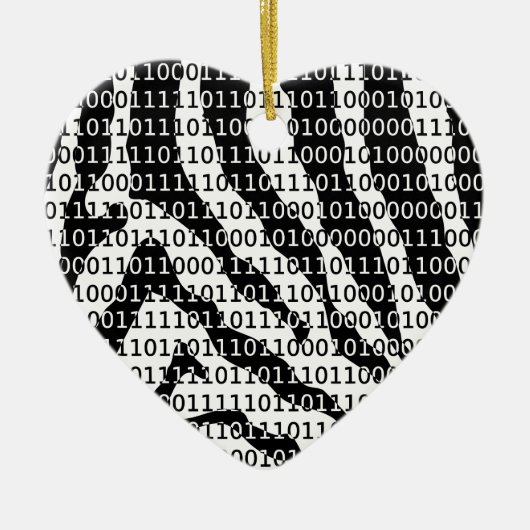 Binaire code zwart-wit Zebra Keramisch Ornament (Voorkant)