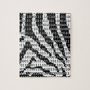 Binaire code zwart-wit Zebra Legpuzzel