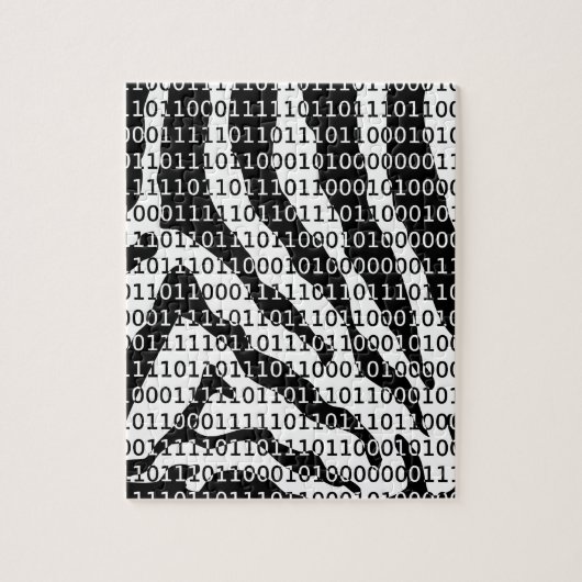 Binaire code zwart-wit Zebra Legpuzzel (Verticaal)
