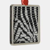 Binaire code zwart-wit Zebra Metalen Ornament (Rechts)