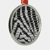 Binaire code zwart-wit Zebra Metalen Ornament (Rechts)