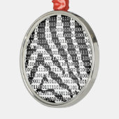 Binaire code zwart-wit Zebra Metalen Ornament (Links)