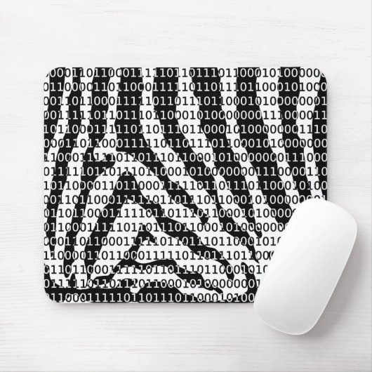 Binaire code zwart-wit Zebra Muismat (Met muis)