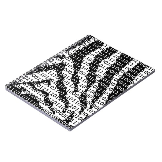 Binaire code zwart-wit Zebra Notitieboek (Linkerzijde)