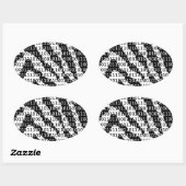 Binaire code zwart-wit Zebra Ovale Sticker (Vel)