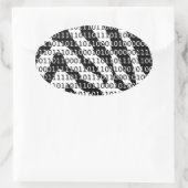 Binaire code zwart-wit Zebra Ovale Sticker (Tas)