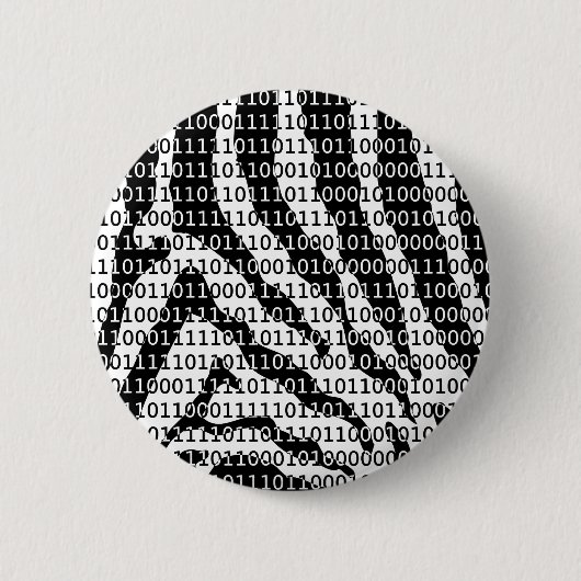 Binaire code zwart-wit Zebra Ronde Button 5,7 Cm (Voorkant)