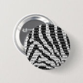 Binaire code zwart-wit Zebra Ronde Button 5,7 Cm (Voorkant /achterkant)