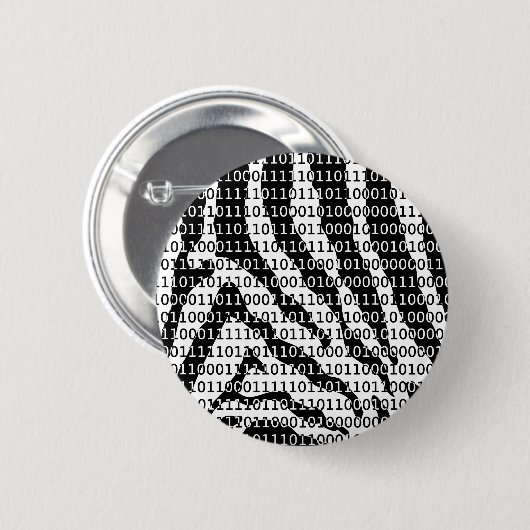 Binaire code zwart-wit Zebra Ronde Button 5,7 Cm (Voorkant /achterkant)