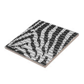 Binaire code zwart-wit Zebra Tegeltje (Zijkant)