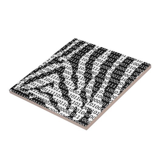 Binaire code zwart-wit Zebra Tegeltje (Zijkant)