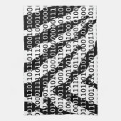 Binaire code zwart-wit Zebra Theedoek (Verticaal)