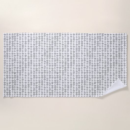 Binaire code zwarte witte strepen strandlaken (Voorkant)