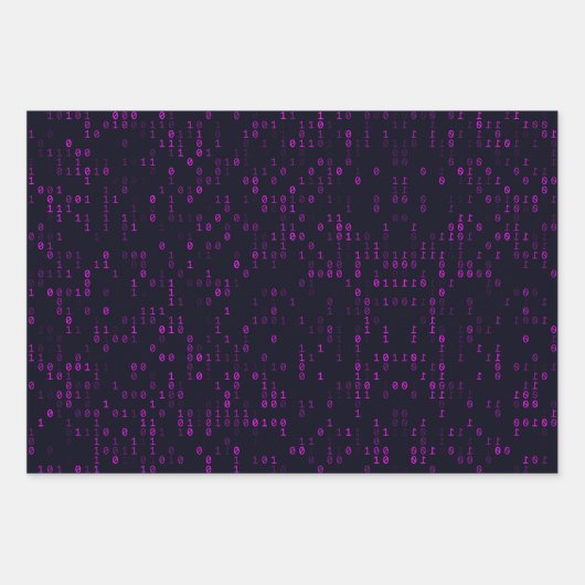 Binaire codebladzijden voor zwart ompakken inpakpapier vel (Voorkant 2)