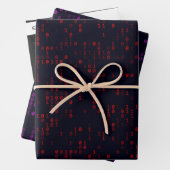 Binaire codebladzijden voor zwart ompakken inpakpapier vel (In situ)