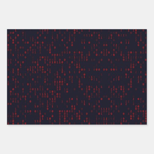 Binaire codebladzijden voor zwart ompakken inpakpapier vel (Voorkant)