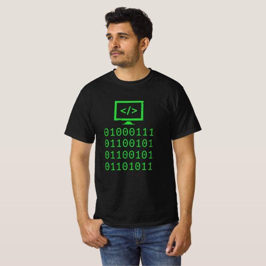 Binaire codecodeaanduiding programmeren t-shirt (Voorkant volledig)