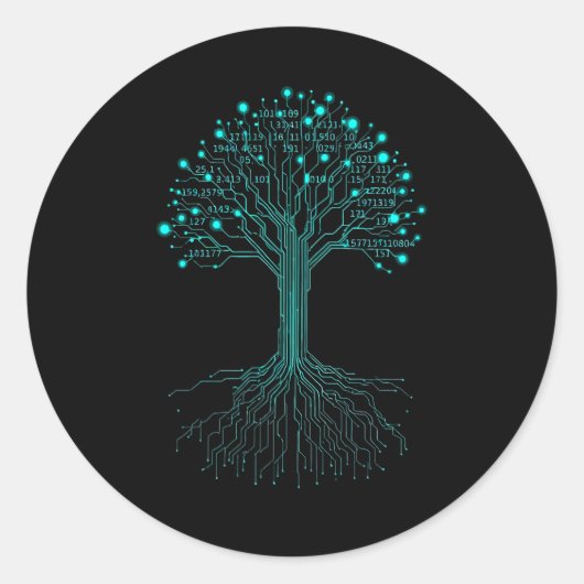 Binaire codering programmeur Grafisch ontwerp voor Ronde Sticker (Voorkant)