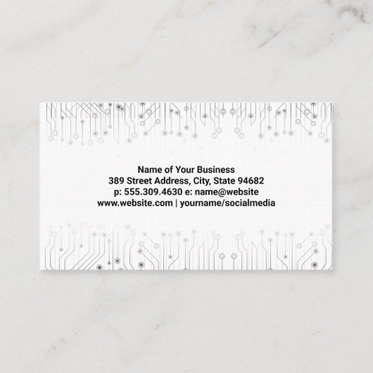 binaire coderingsachtergrond van de printplaat visitekaartje (Achterkant)