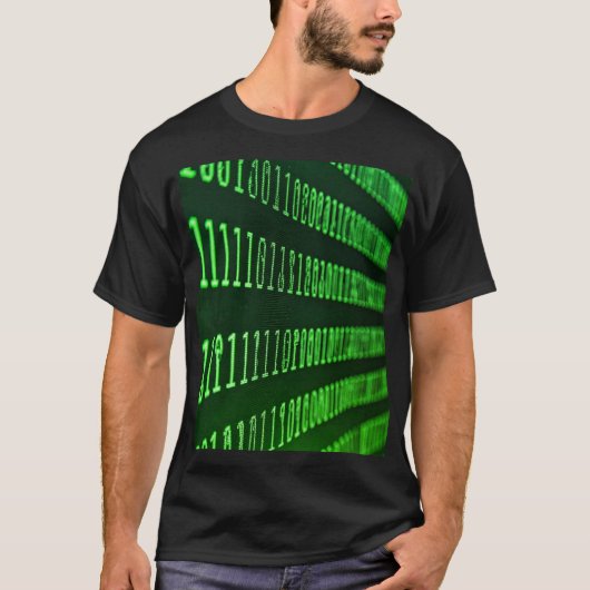 Binaire codes groen en blauw t-shirt (Voorkant)