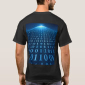 Binaire codes groen en blauw t-shirt (Achterkant)