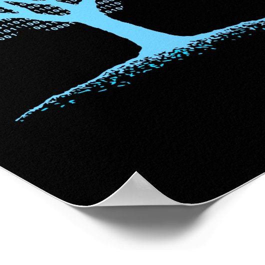 Binaire computercode T-shirt Poster (Hoek)