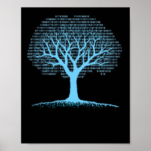 Binaire computercode T-shirt Poster