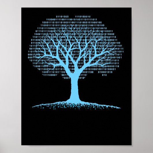 Binaire computercode T-shirt Poster (Voorkant)