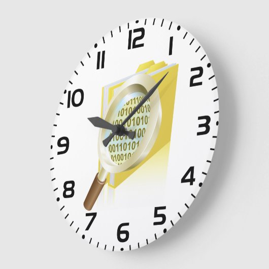 Binaire Data Vergrootglas Digitaal Bestand Zoeken Grote Klok (Hoek)