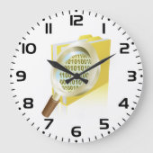 Binaire Data Vergrootglas Digitaal Bestand Zoeken Grote Klok (Voorkant)