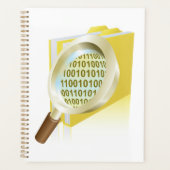 Binaire Data Vergrootglas Digitaal Bestand Zoeken Planner (Voorkant)