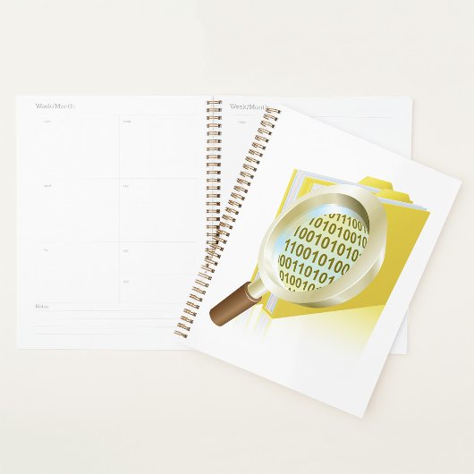 Binaire Data Vergrootglas Digitaal Bestand Zoeken Planner