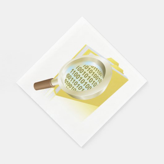 Binaire Data Vergrootglas Digitaal Bestand Zoeken Servet (Hoek)