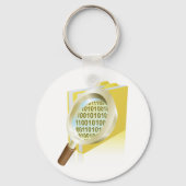 Binaire Data Vergrootglas Digitaal Bestand Zoeken Sleutelhanger (Achterkant)
