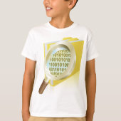 Binaire Data Vergrootglas Digitaal Bestand Zoeken T-shirt (Voorkant)