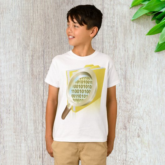 Binaire Data Vergrootglas Digitaal Bestand Zoeken T-shirt