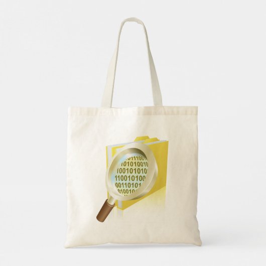 Binaire Data Vergrootglas Digitaal Bestand Zoeken Tote Bag (Achterkant)