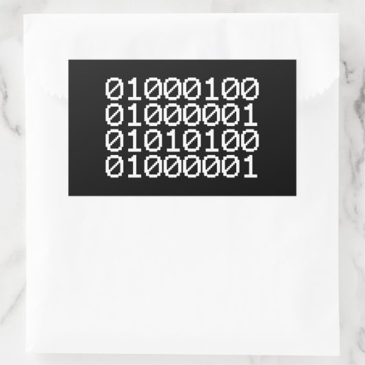 BINAIRE GEGEVENS RECHTHOEKIGE STICKER (Tas)