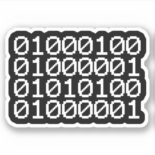 BINAIRE GEGEVENS STICKER (Voorkant)