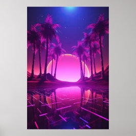 Binaire gelukzaligheid: Synthwave euforie Poster