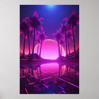 Binaire gelukzaligheid: Synthwave euforie Poster