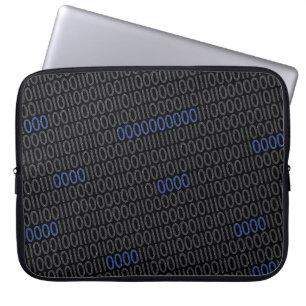 Binaire getallen grijs blauw laptop sleeve