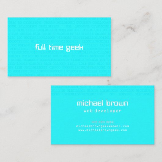 Binaire getallen van het Web AI van de Kunstmatige Visitekaartje (Voorkant / Achterkant)