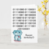 Binaire Happy Birthday Kaart (Gele Bloem)
