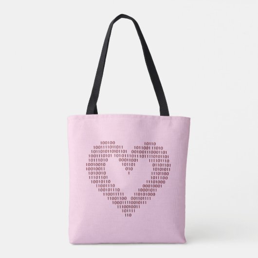 binaire hartcode tote bag (Achterkant)