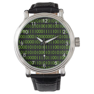 Binaire lederen riem 1 0 Naam van de computer Horloge