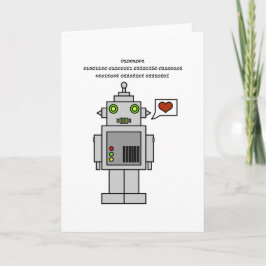 Binaire Met Robot - Ik Hou Van Je Feestdagen Kaart