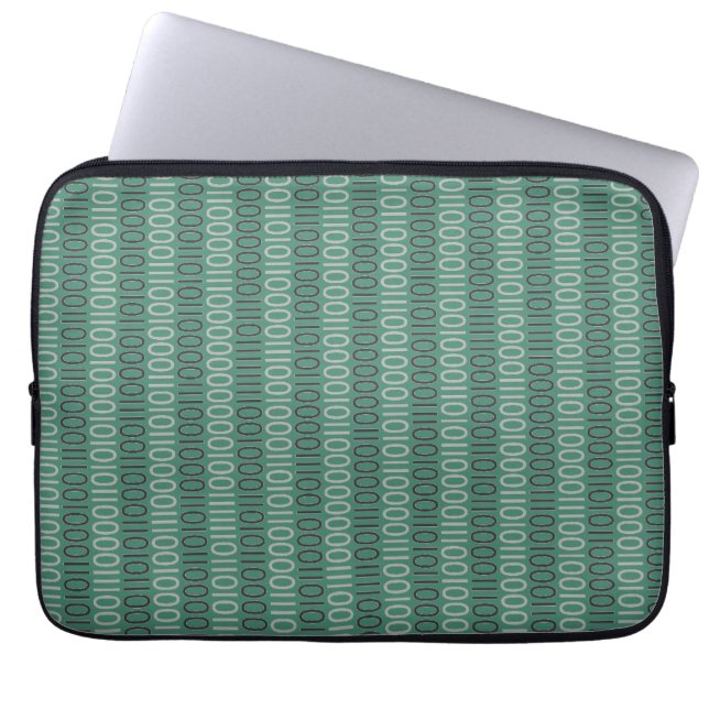 Binaire nummers Patroon Grijs op elke kleur Laptop Sleeve (Voorkant)