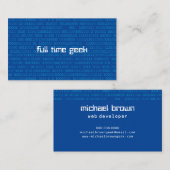 Binaire Nummers van ontwikkelaars Kunstmatige Inte Visitekaartje (Voorkant / Achterkant)